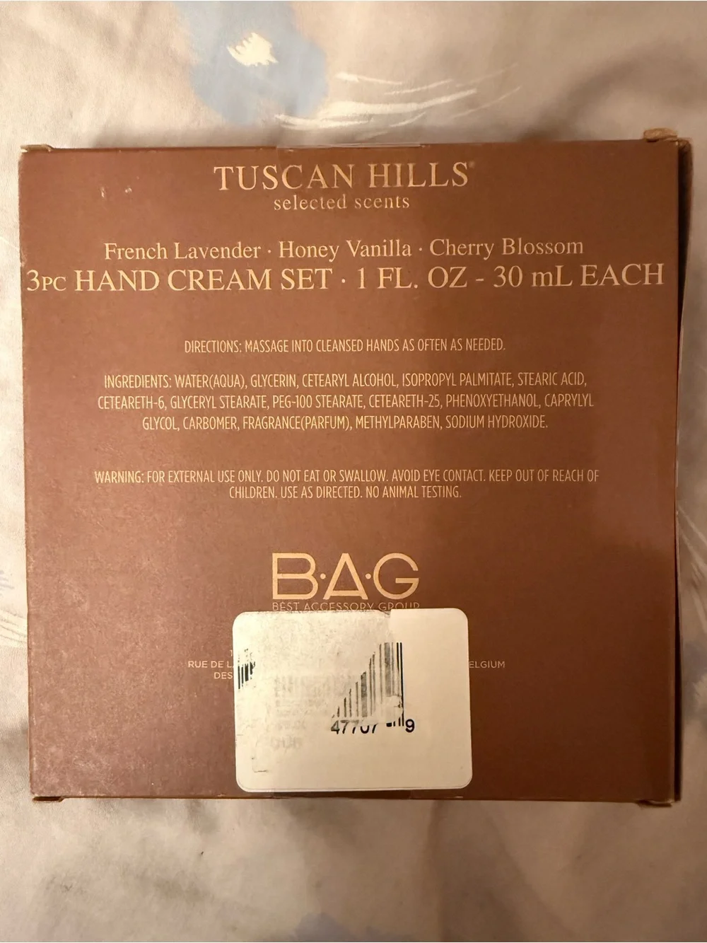 Tuscan Hills Selected Scents 3pc Travel Hand Cream Set 3 fl oz Lavender/Vanilla